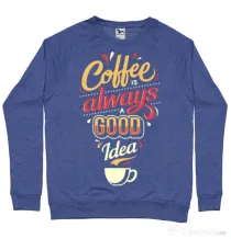 Bluza ADLER barbat Coffee is always a good idea Albastru melanj