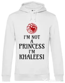 Hoodie barbat cu gluga I'm Khaleesi Alb