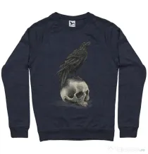 Bluza ADLER barbat Crow skull Denim inchis