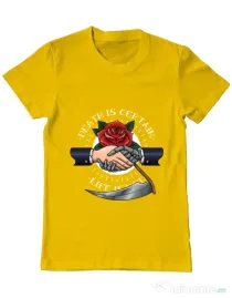 Tricou ADLER barbat Death is certain Galben