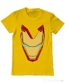 Tricou ADLER barbat Iron man mask Galben