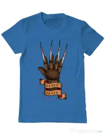 Tricou ADLER barbat Never sleep Albastru azuriu