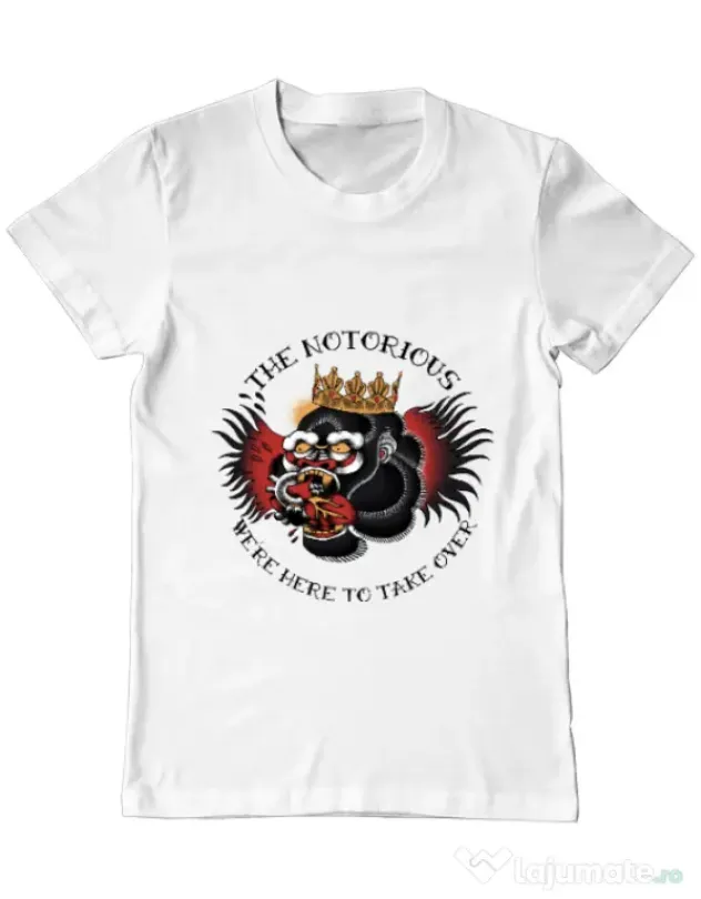 Tricou ADLER barbat The notorious Alb