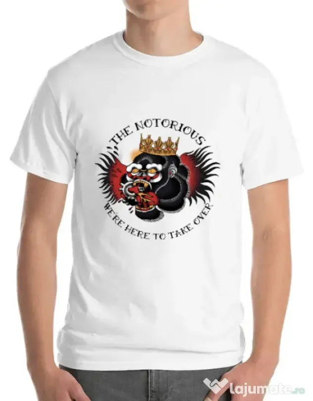 Tricou ADLER barbat The notorious Alb