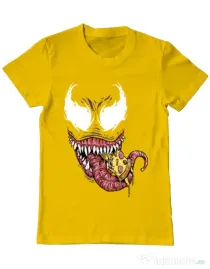 Tricou ADLER barbat Venom pizza Galben