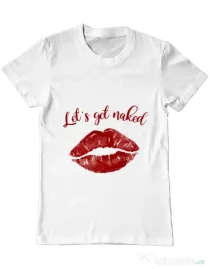 Tricou ADLER barbat Lets get naked Alb