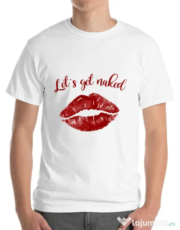 Tricou ADLER barbat Lets get naked Alb