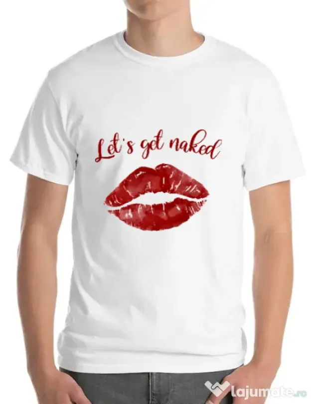 Tricou ADLER barbat Lets get naked Alb
