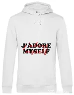 Hoodie barbat cu gluga I love myself Alb