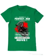 Tricou ADLER barbat I am not a perfect man Verde mediu
