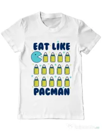 Tricou ADLER barbat Eat Like Pacman Alb