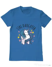 Tricou ADLER barbat Like daughter Albastru azuriu