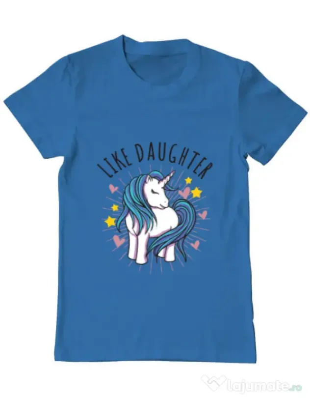 Tricou ADLER barbat Like daughter Albastru azuriu
