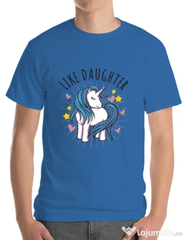 Tricou ADLER barbat Like daughter Albastru azuriu