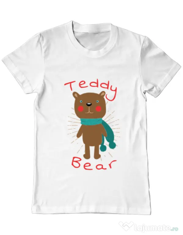 Tricou ADLER barbat Teddy bear Alb