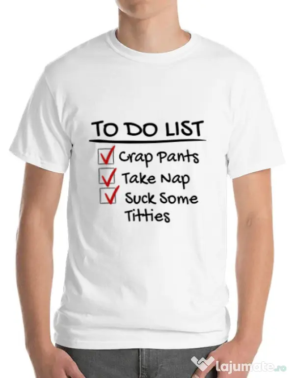 Tricou ADLER barbat To do list Alb