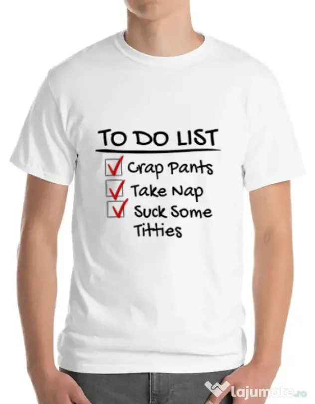 Tricou ADLER barbat To do list Alb