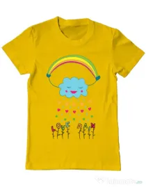 Tricou ADLER barbat Love rain Galben