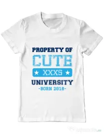 Tricou ADLER barbat Cute university Alb