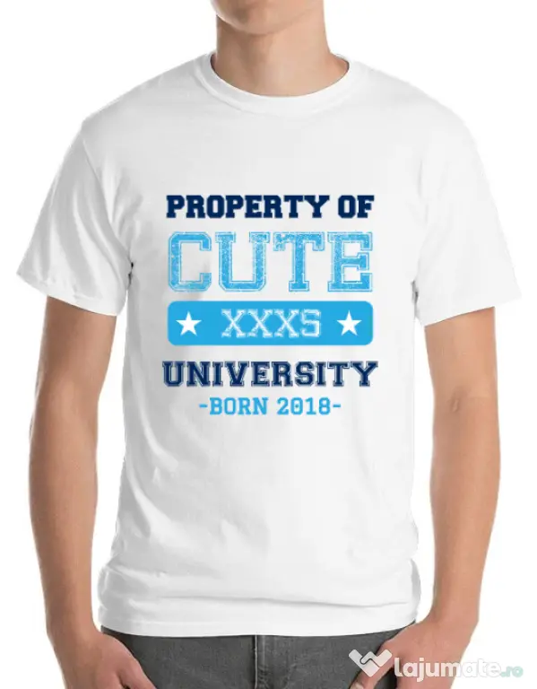 Tricou ADLER barbat Cute university Alb