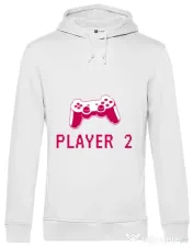 Hoodie barbat cu gluga Player 2 Alb