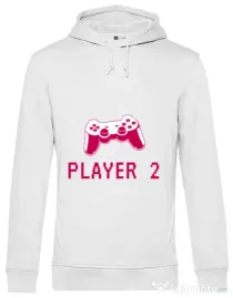 Hoodie barbat cu gluga Player 2 Alb