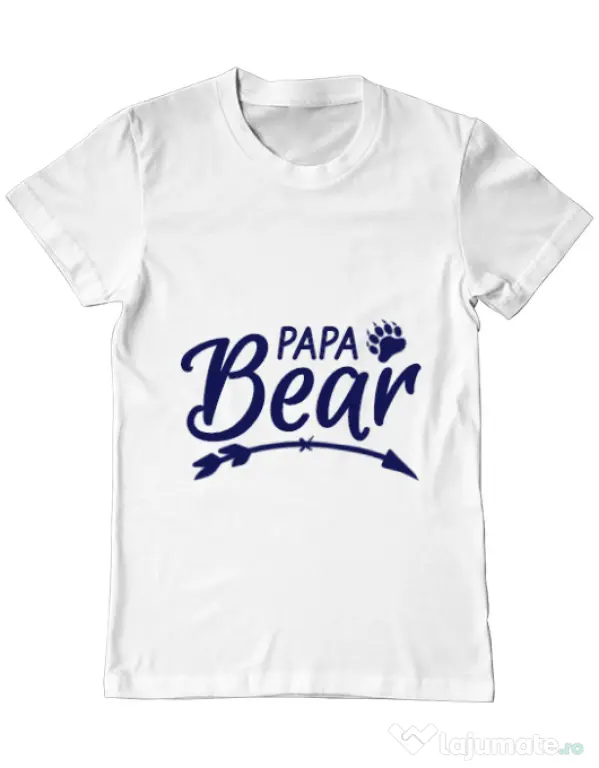 Tricou ADLER barbat Papa bear Alb