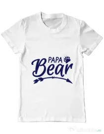 Tricou ADLER barbat Papa bear Alb