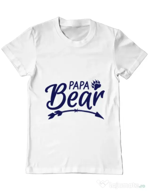 Tricou ADLER barbat Papa bear Alb