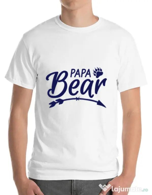 Tricou ADLER barbat Papa bear Alb