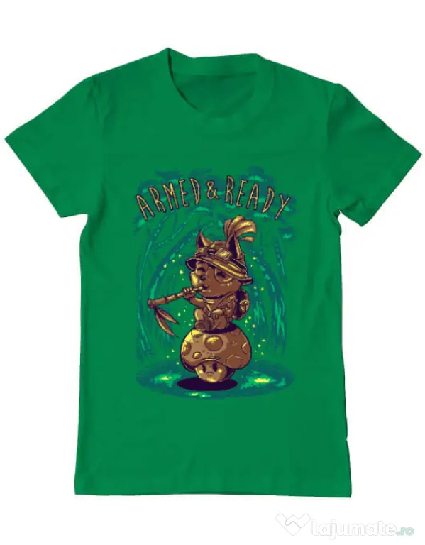 Tricou ADLER barbat Armed and ready Verde mediu