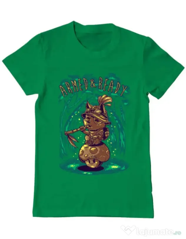 Tricou ADLER barbat Armed and ready Verde mediu