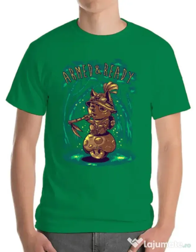 Tricou ADLER barbat Armed and ready Verde mediu