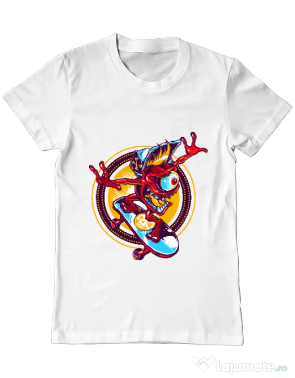 Tricou ADLER barbat Cali skate Alb