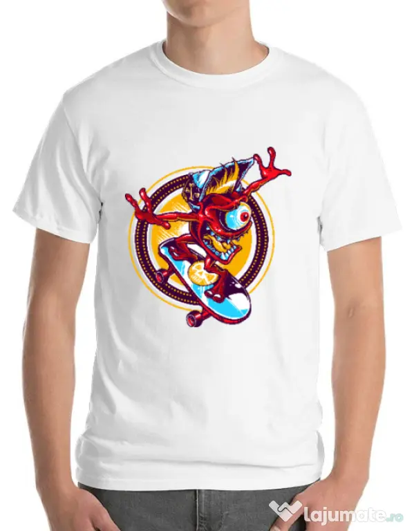 Tricou ADLER barbat Cali skate Alb
