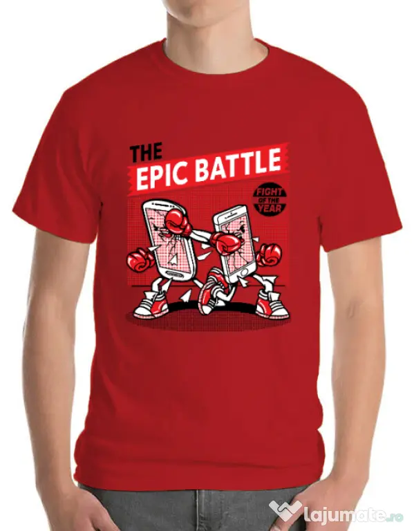 Tricou ADLER barbat Epic battle Rosu