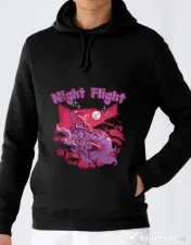 Hoodie barbat cu gluga Night flight Negru 