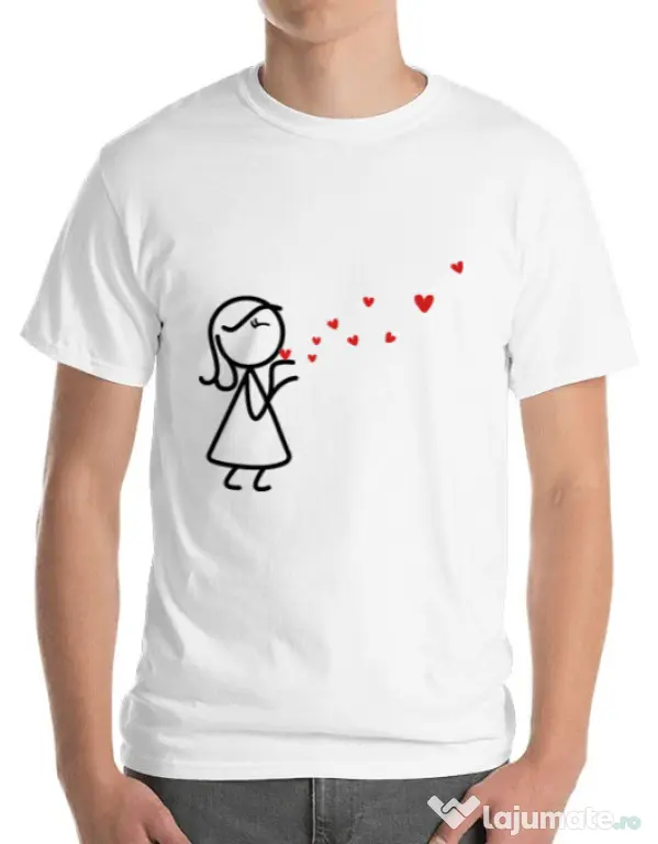 Tricou ADLER barbat Catching love 2 Alb