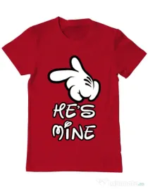 Tricou ADLER barbat He is mine Rosu