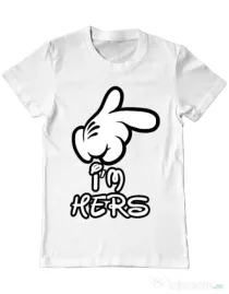 Tricou ADLER barbat I am hers Alb