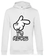 Hoodie barbat cu gluga I am hers Alb
