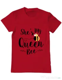 Tricou ADLER barbat She is my queen bee Rosu