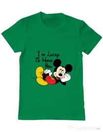 Tricou ADLER barbat Lucky to have you Verde mediu
