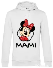 Hoodie barbat cu gluga Mouse mommy Alb