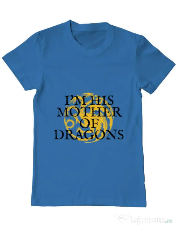 Tricou ADLER barbat His mother of dragons Albastru azuriu