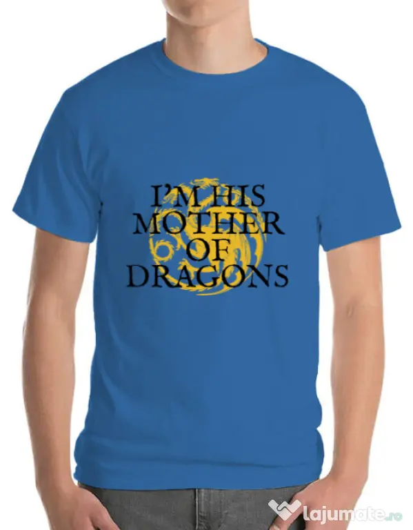 Tricou ADLER barbat His mother of dragons Albastru azuriu