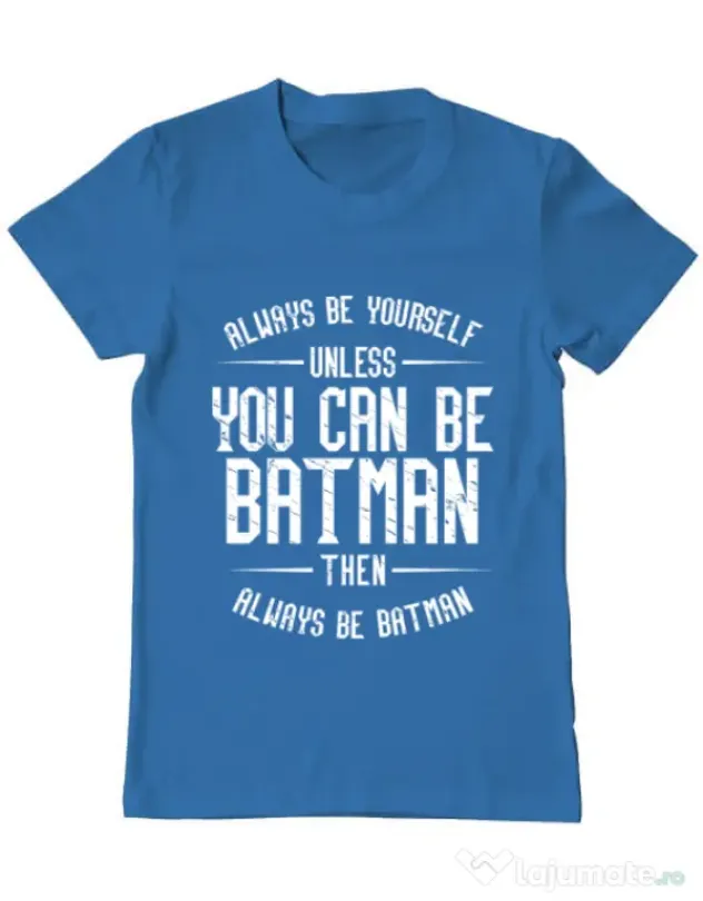 Tricou ADLER barbat Always be batman Albastru azuriu
