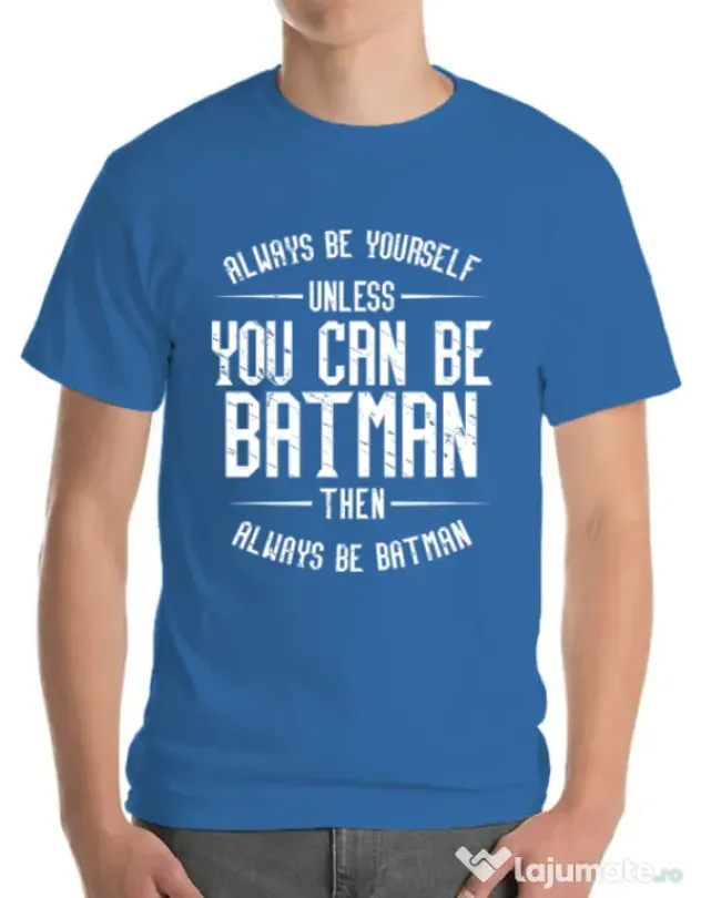 Tricou ADLER barbat Always be batman Albastru azuriu