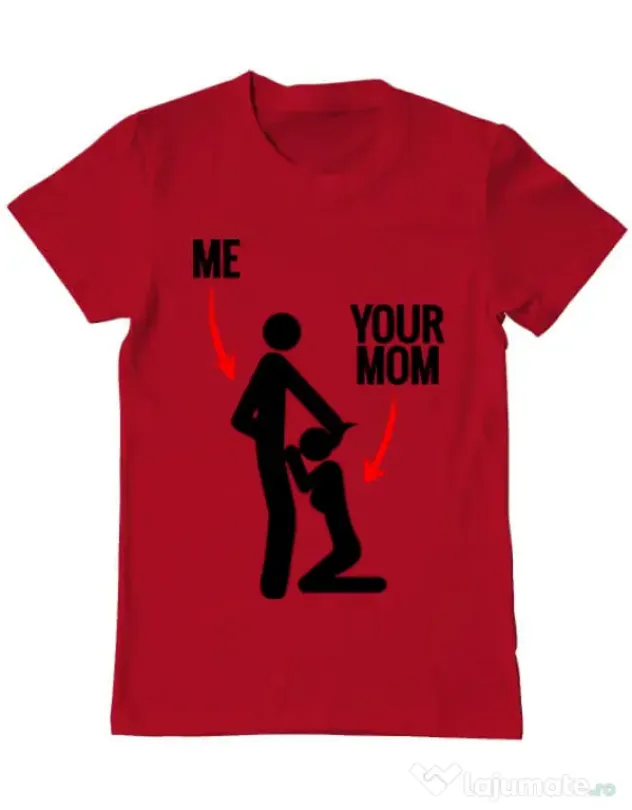 Tricou ADLER barbat Me your mom Rosu