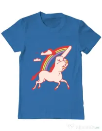 Tricou ADLER barbat FUnicorn Albastru azuriu
